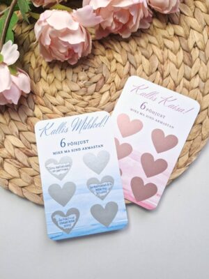 valentinipäeva sõbrapäeva kraabitav kaart kingiidee 6 põhjust miks ma sind armastan 6 põhjust miks sa meeldid mulle