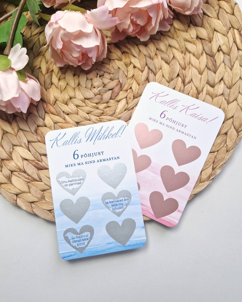 valentinipäeva sõbrapäeva kraabitav kaart kingiidee 6 põhjust miks ma sind armastan 6 põhjust miks sa meeldid mulle