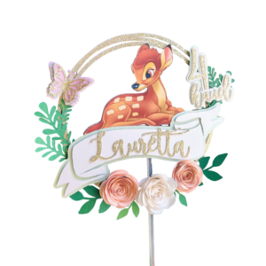 bambi lilledega personaale nimeline koogitopper kraapsu tordikaunistused