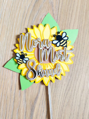 päevalill koogitopper mesilased suvi torditopper minisünnipäev sünnipäev lapsed