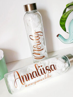 klaasist veepudel nimeline personaalne kingitus