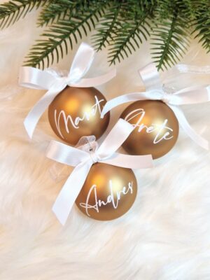 Nimelised matid jõulukuulid 6cm (erinevad värvid)