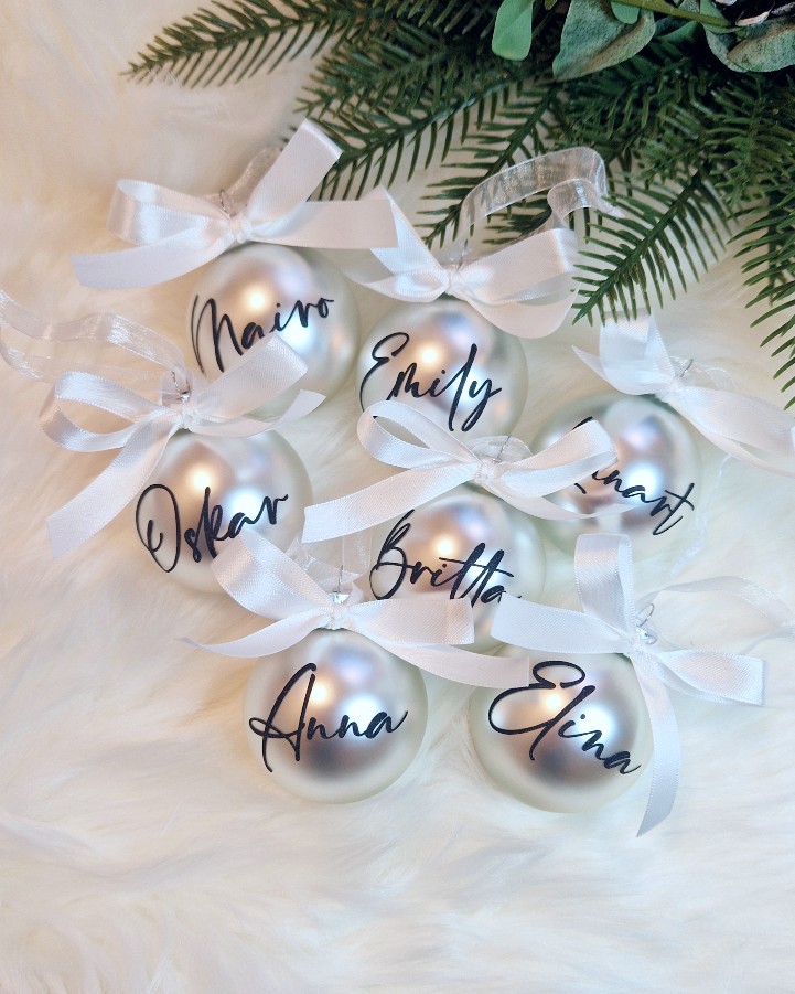 Nimelised matid jõulukuulid 6cm (erinevad värvid) - Image 2