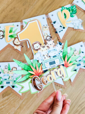 koogitopper, safari, lõvi, sebra, elevant, ahv, dzungel, esimene sünnipäev, sünnipäev, kaunistus, tordikaunistus, peodekoratsioon