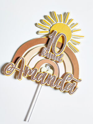 koogitopper tordikaunistus teematopper teemapidu minisünnipäev sünnipäev lapsed peodekoratsioonid peokaunistused kraapsu beebi esimene sünnipäev first trip around the sun boho vikerkaarega vikerkaar päike boheemlaslik