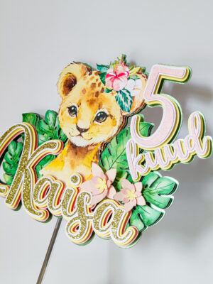 lõvi lion safari dzungel sünnipäev koogitopper poisile tüdrukule lapsed multikas tordi kaunistus pidu peodekoratsioon peokaunistus