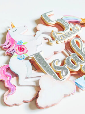 ükssarvik temaatiline sünnipäev koogitopper tüdrukule lapsed multikas tordi kaunistus pidu peodekoratsioon peokaunistus