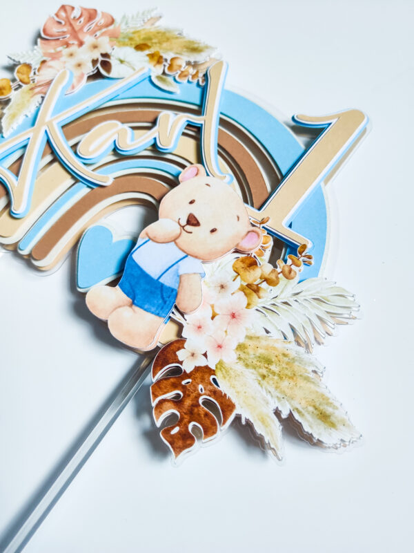 boho vikerkaar boheemlaslik mõmmi temaatiline sünnipäev koogitopper tüdrukule lapsed multikas tordi kaunistus pidu peodekoratsioon peokaunistus