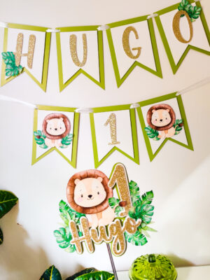 bänner lipukett lipuvanik lapse esimene sünnipäev temaatiline peodekoratsioonid lõvi lõvipoiss safari poisile