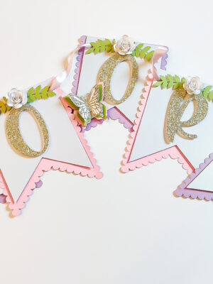 bänner lipukett lipuvanik vanik tüdrukule esimene sünnipäev temaatiline bänner peokaunistus dekoratsioon sünnipäev lapsele lilled ja liblikad