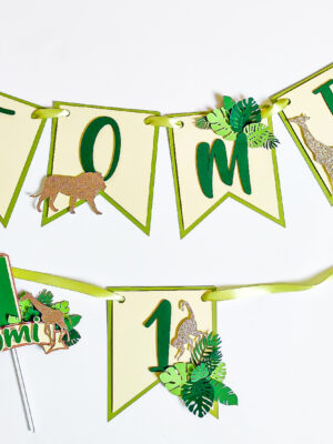 bänner lipukett lipuvanik vanik safari lõvi elevant kaelkirjak troopiline loomadesimene sünnipäev temaatiline bänner peokaunistus dekoratsioon sünnipäev lapsele
