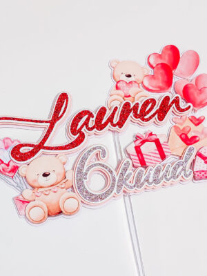 Sõbrapäev koogitopper valentinipäev sünnipäev tordikaunistus torditopper lapsed minisünnipäev kuu sünnipäev peokaunitused peodekoratsioonid tüdrukule poisile südamed mõmmid kingitused 14 veebruar