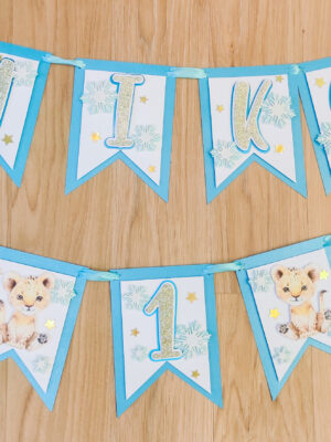 bänner lipukett kaunistused peodekoratsioonidtemaatiline teemapidu pidu sünnipäev lapsed lõvi talv