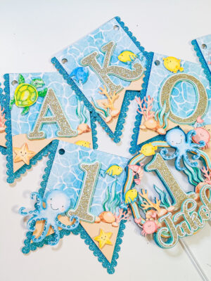 bänner lipukett kaunistused peodekoratsioonidtemaatiline teemapidu pidu sünnipäev lapsed under the sea ookean kalad veealune maailm