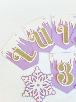 bänner lipukett kaunistused peodekoratsioonidtemaatiline teemapidu pidu sünnipäev lapsed talv jää lumi lumehelbed