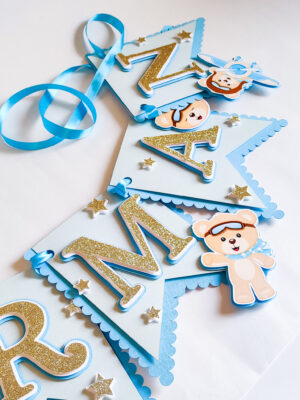 bänner lipukett mitmekihiline värviline lihtne nimeline tekstiga lapsele sünnipäev pidu lapsed mõmmid lendurmõmmid lennuk peodekoratsioonid peokaunistused kaunistused