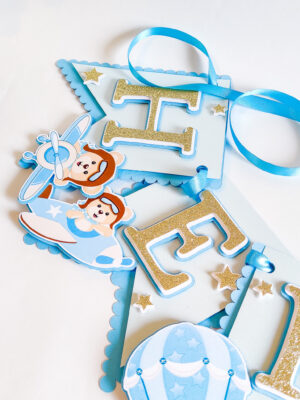 bänner lipukett mitmekihiline värviline lihtne nimeline tekstiga lapsele sünnipäev pidu lapsed mõmmid lendurmõmmid lennuk peodekoratsioonid peokaunistused kaunistused