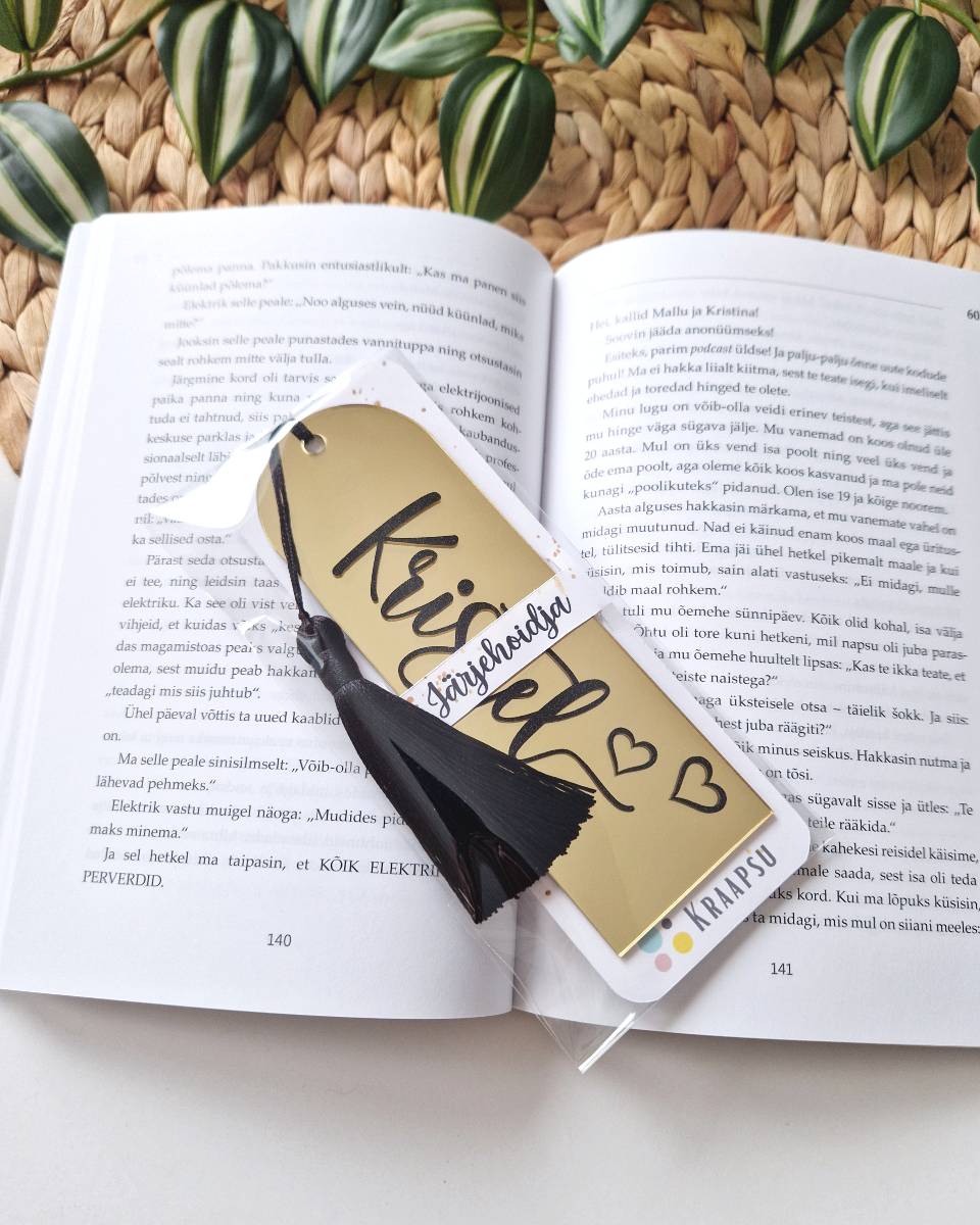 Nimeline peegelefektiga järjehoidja (kuldne või must) - Image 3