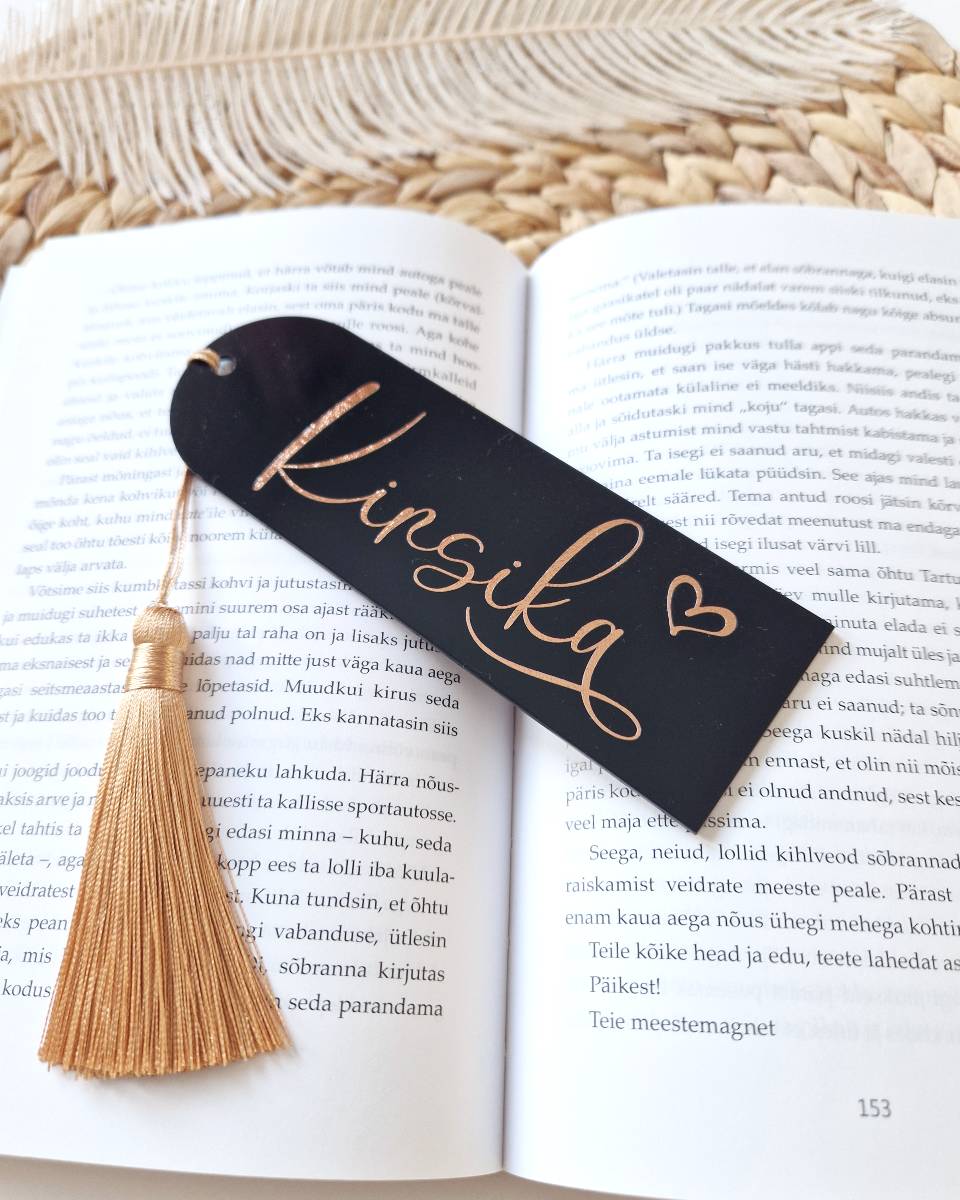 Nimeline peegelefektiga järjehoidja (kuldne või must) - Image 4