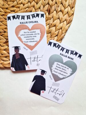 Koolilõpetaja kraabitav kaart gümnaasiumi, põhikooli, ülikooli lõpetaja kingitus. Õnnitluskaart Motiveeriva sõnumiga kaart Kingiidee