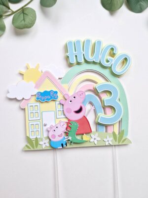 Põrsas Peppa ja vikerkaare koogitopper