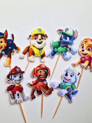 käpapatrull pawpatrol suupistetikud peodekoratsioonid laua kaunistused teemapidu chase skye zuma everest