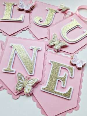 3d liblikatega kaunis nimebänner tüdrukule peodekoratsioonid kaunistused