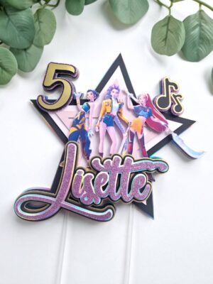 huntrix ehk kpop demon hunters topper tordile sünnipäevatordile peodekoratsioon